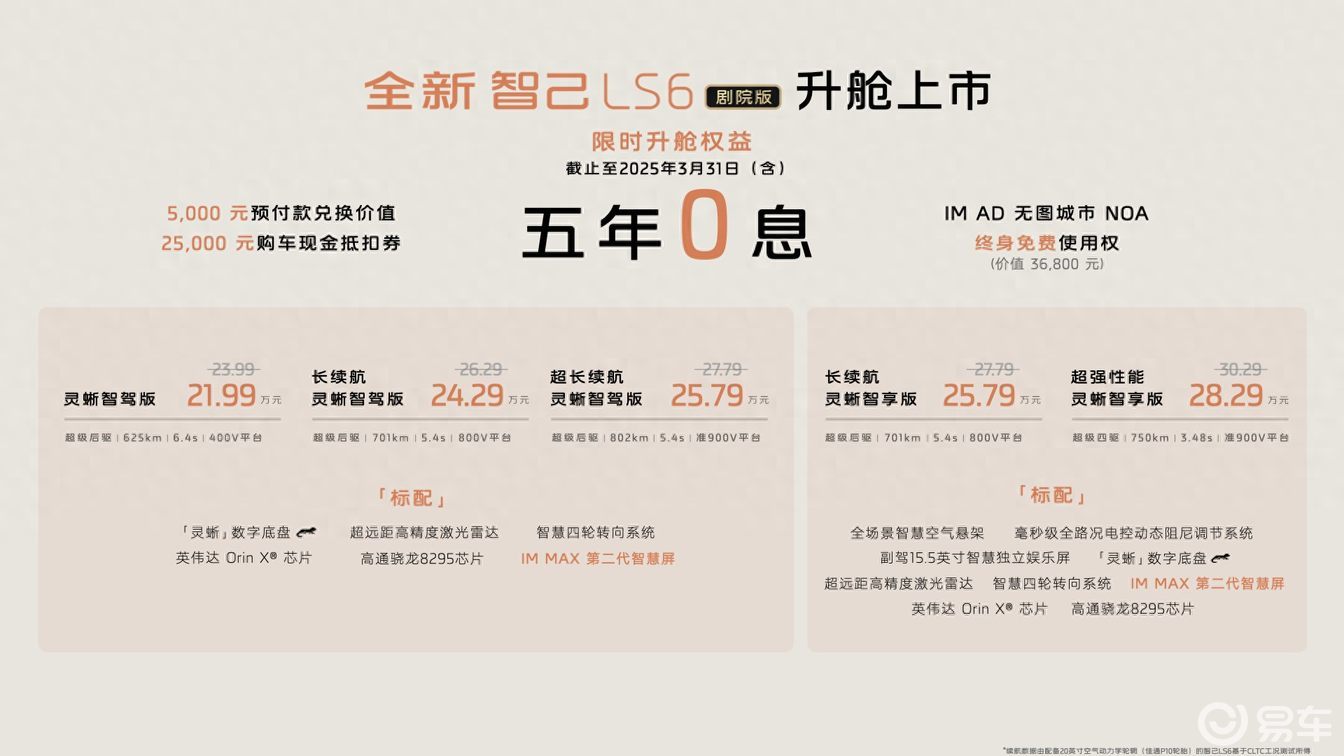 全新智己LS6剧院版上市 权益价只要21.99万起