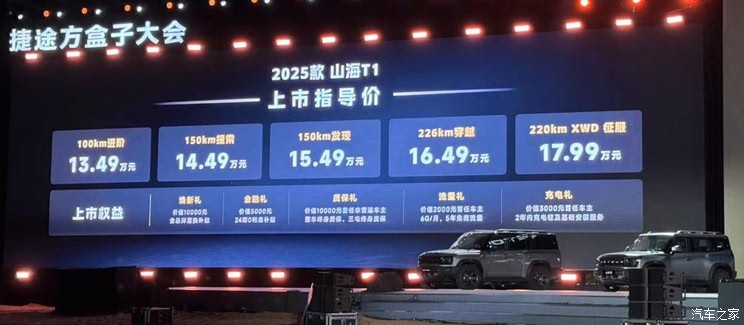 售13.49万起 2025款捷途山海T1上市 配XWD四驱/纯电续航226km