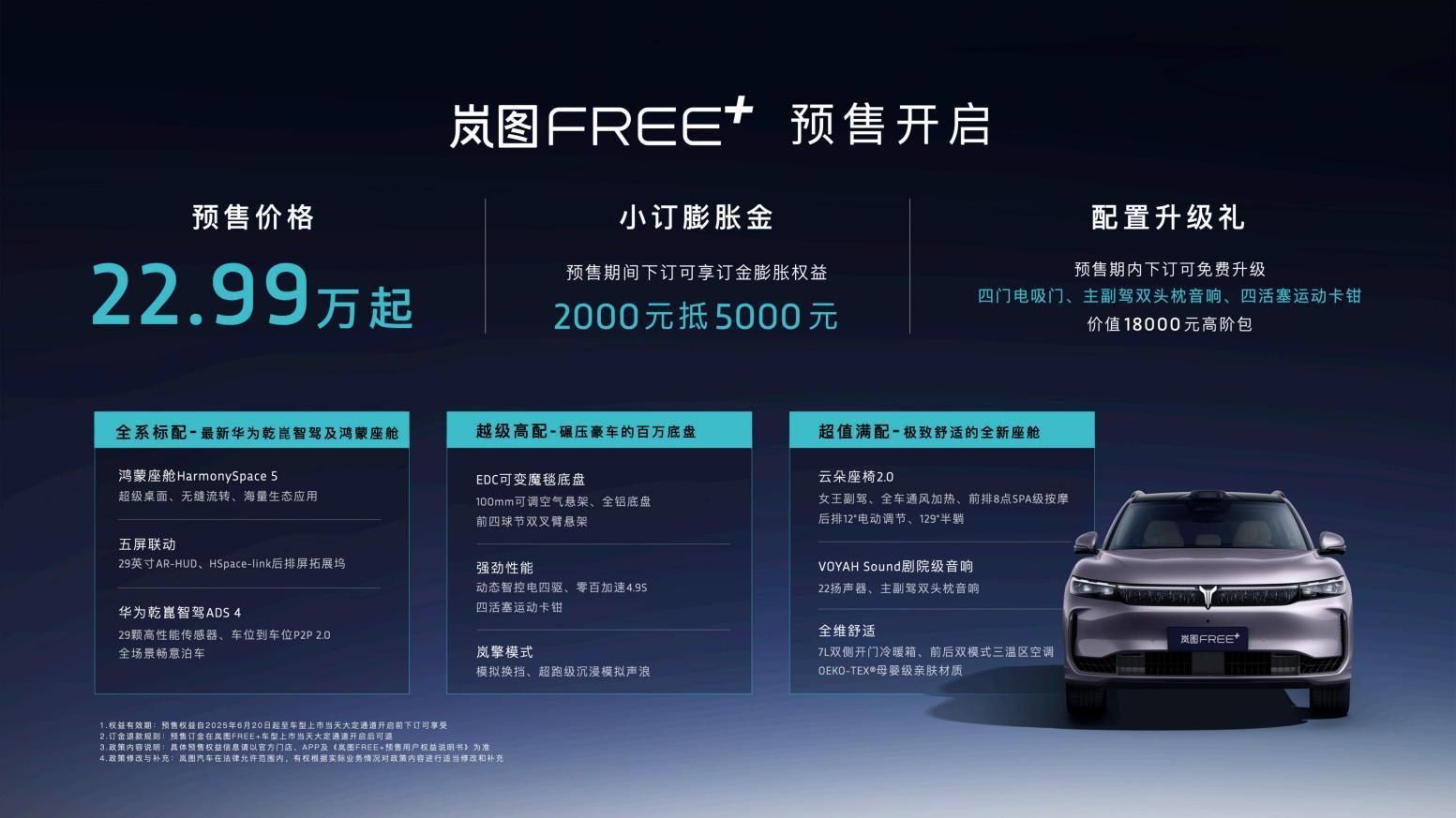 岚图FREE+正式预售22.99万元起