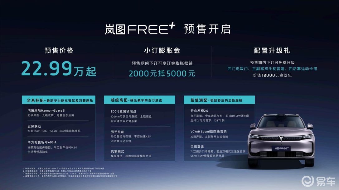 邓超亲测!华为智驾SUV岚图FREE+预售22.99万起