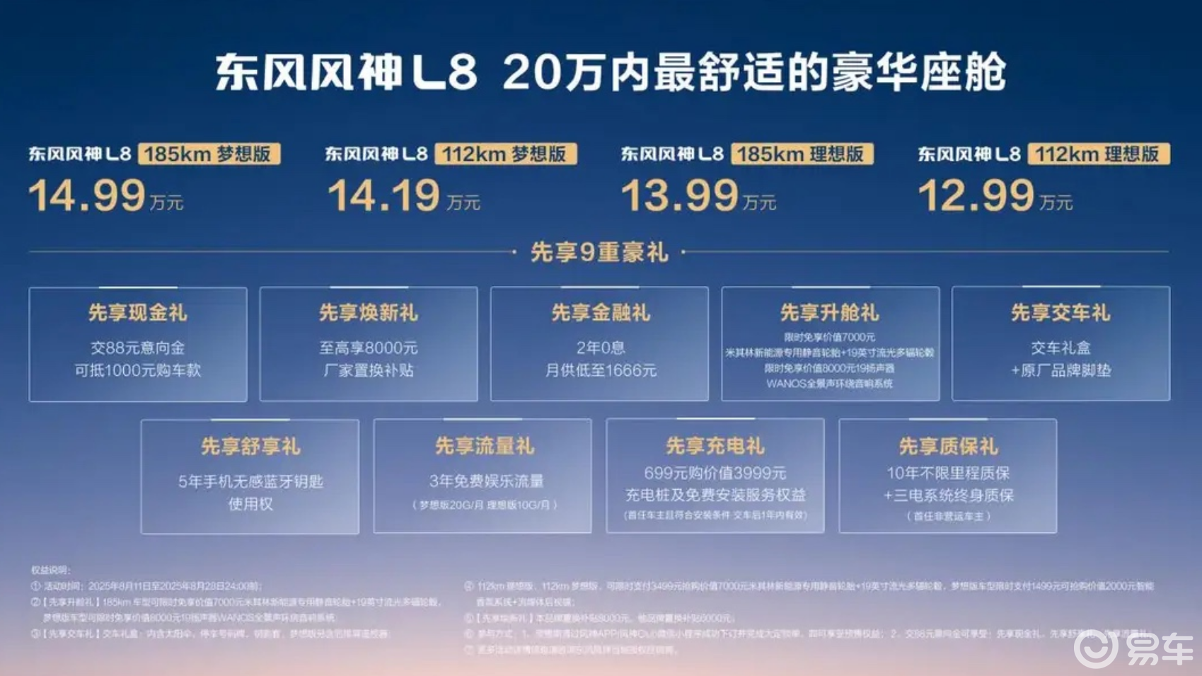 预售12.99万起,冰箱、彩电、沙发全都有,风神L8值了